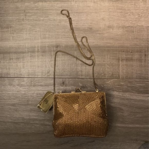 Handbags - Brand New! Mini Gold Evening Purse